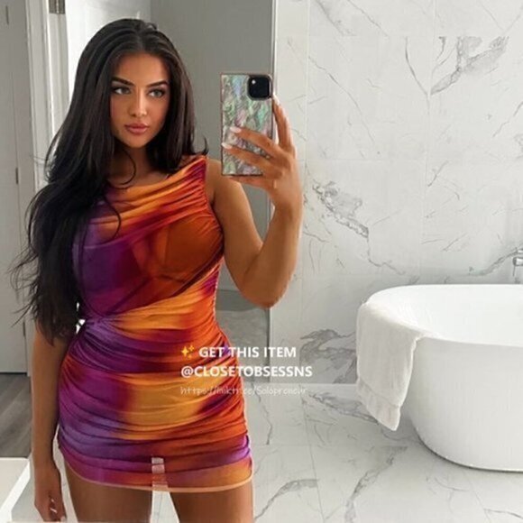 LAST ONE!!! ZARA Printed Ruched Mini Dress - Picture 7 of 17